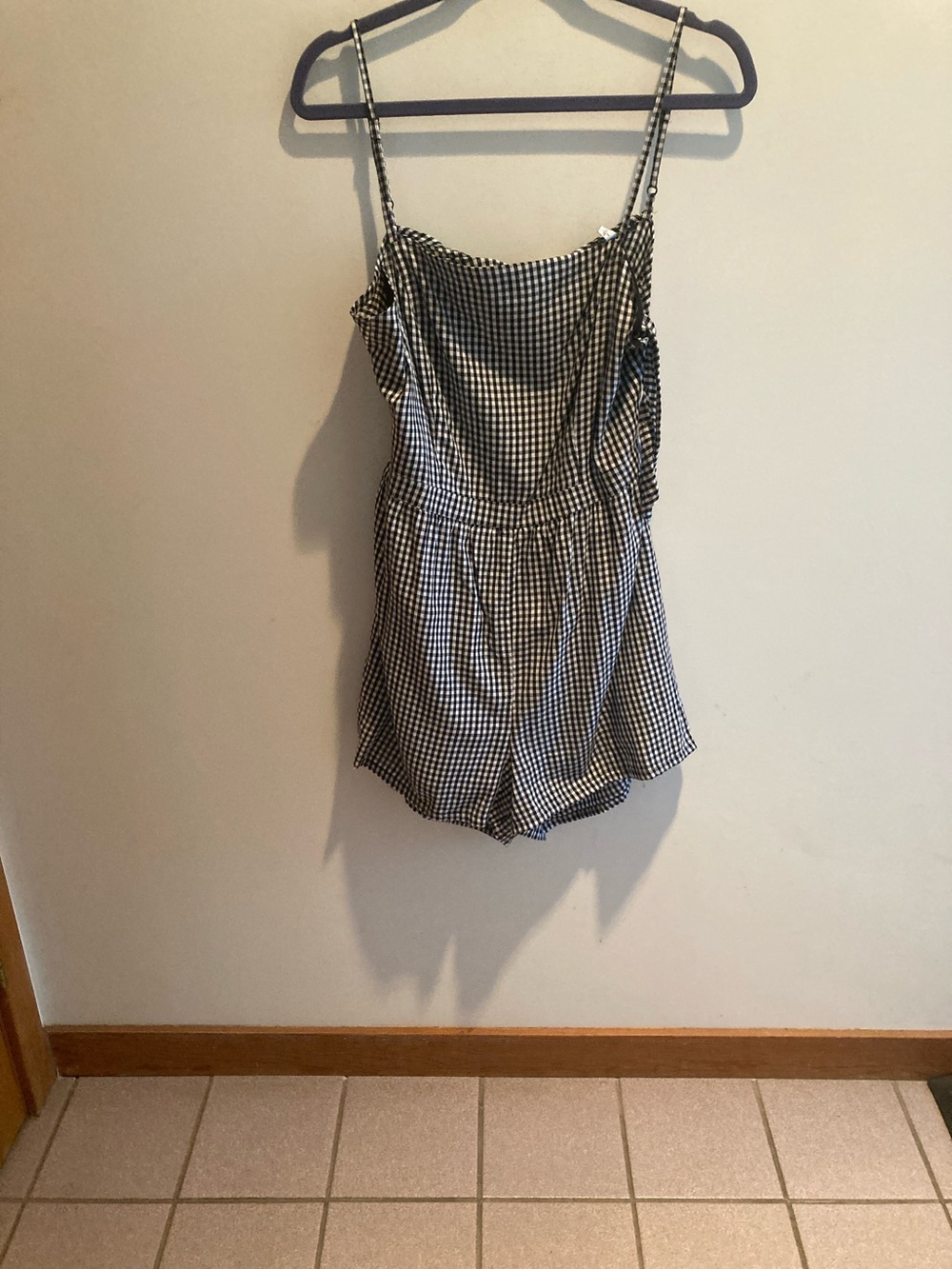 Kendall & Kylie Black and White Gingham Romper Shorts